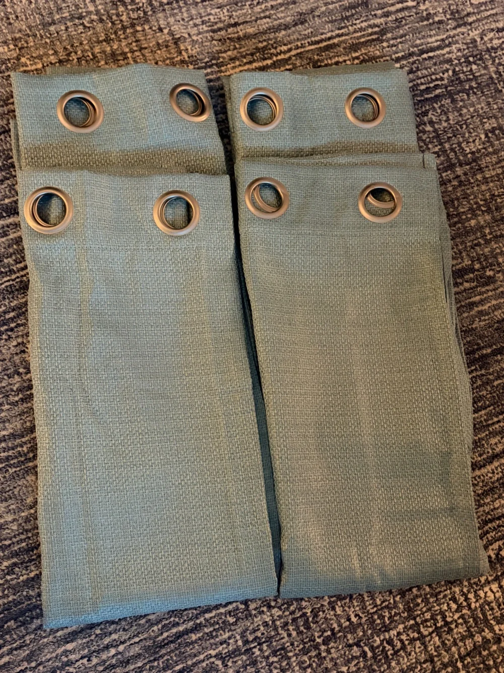 Mainstays Teal Basketweave Grommet Top Curtains - 4 Panels